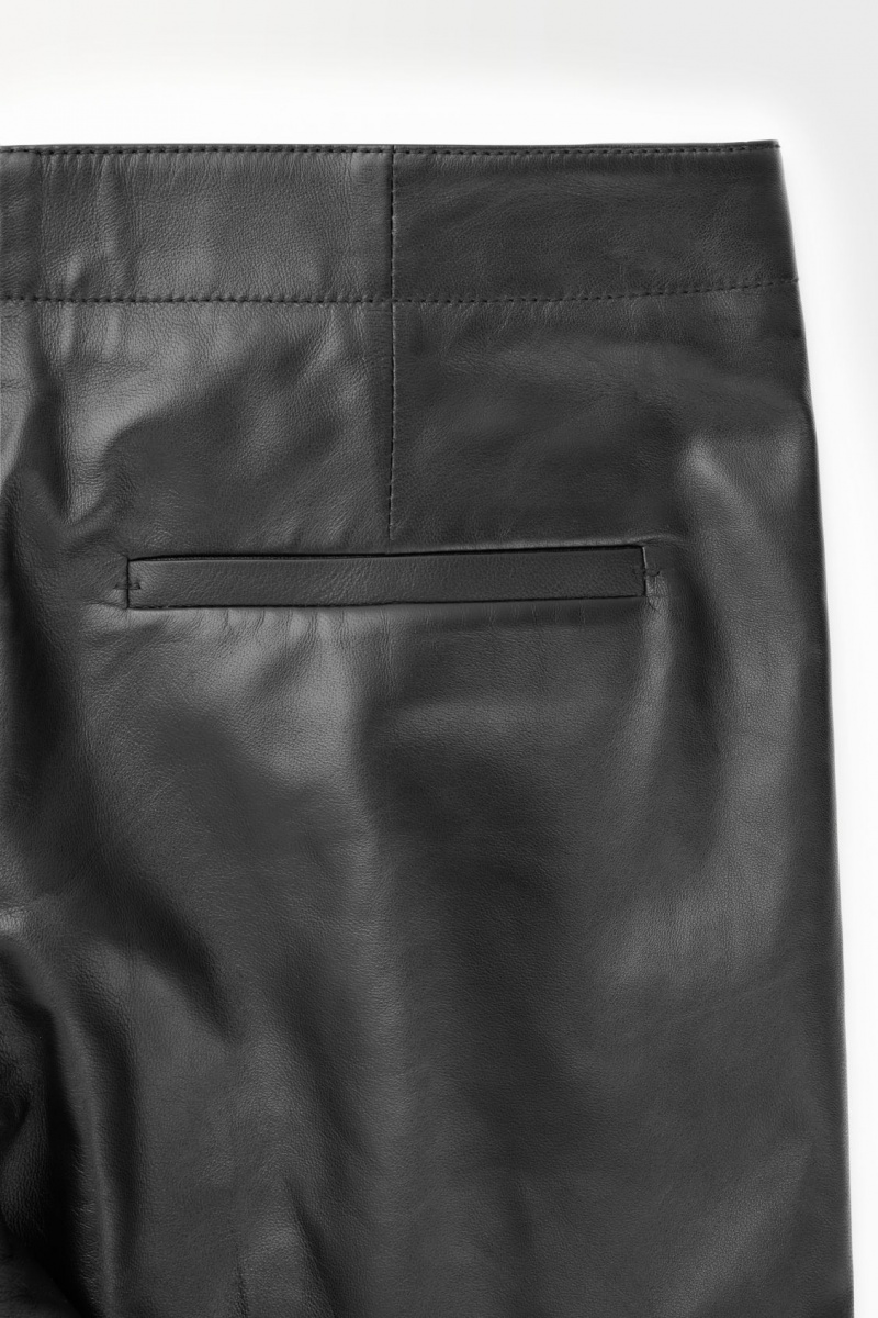 Men's COS The Tailored Leather Pants Black NZ-61LGUFEKA