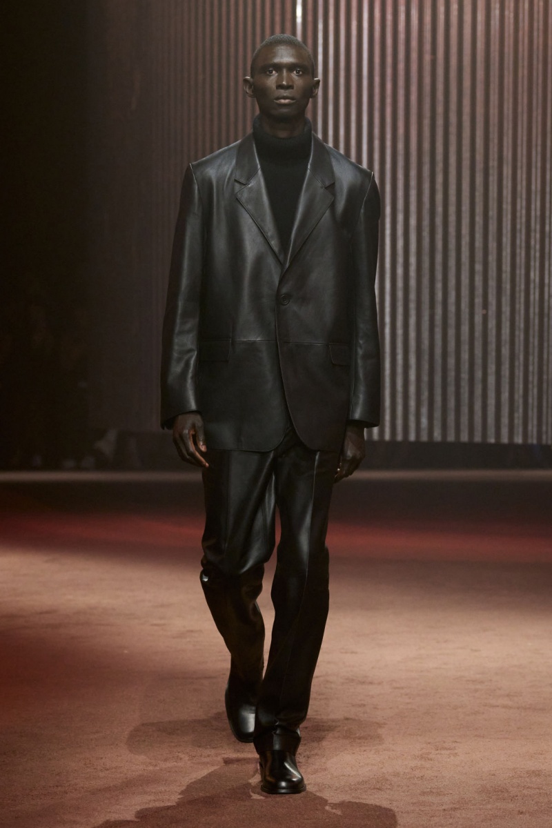 Men's COS The Tailored Leather Pants Black NZ-61LGUFEKA