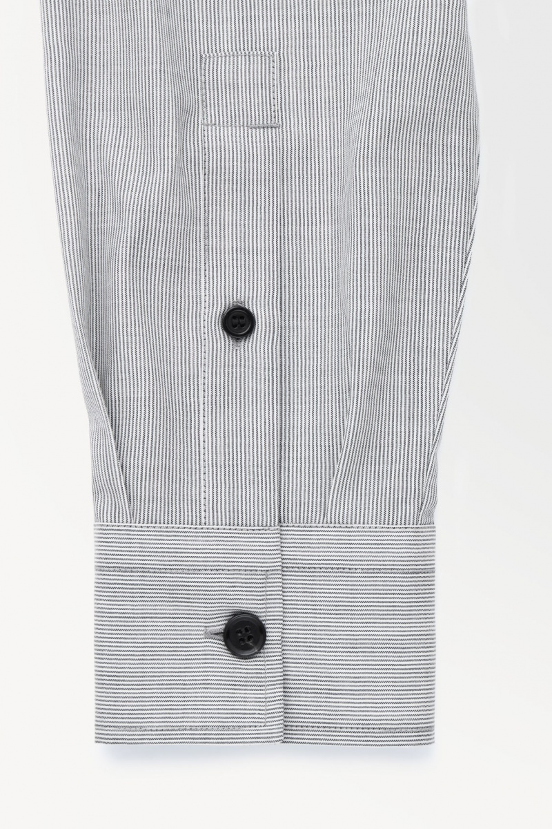 Men's COS The Tailored Wool Shirts Black / White NZ-86BNXMZLG