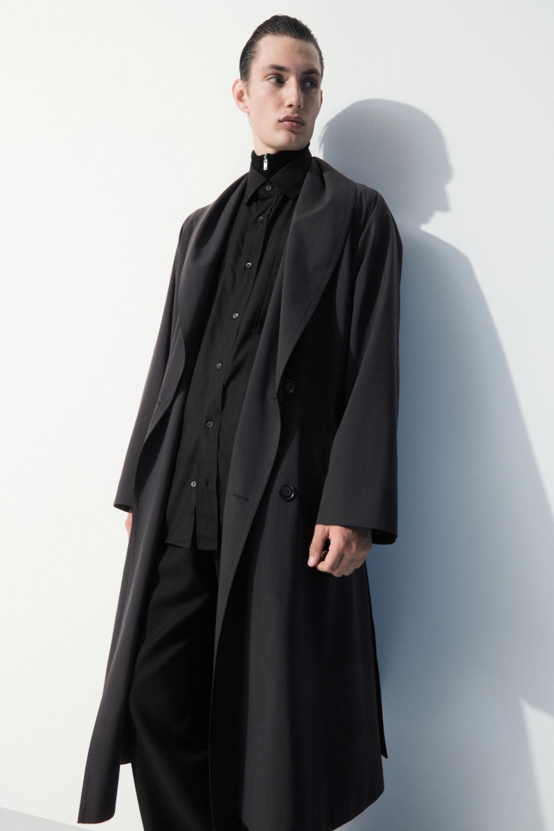 Men's COS The Technical Wool-Blend Trench Coats Dark Green NZ-10HKJPVAS