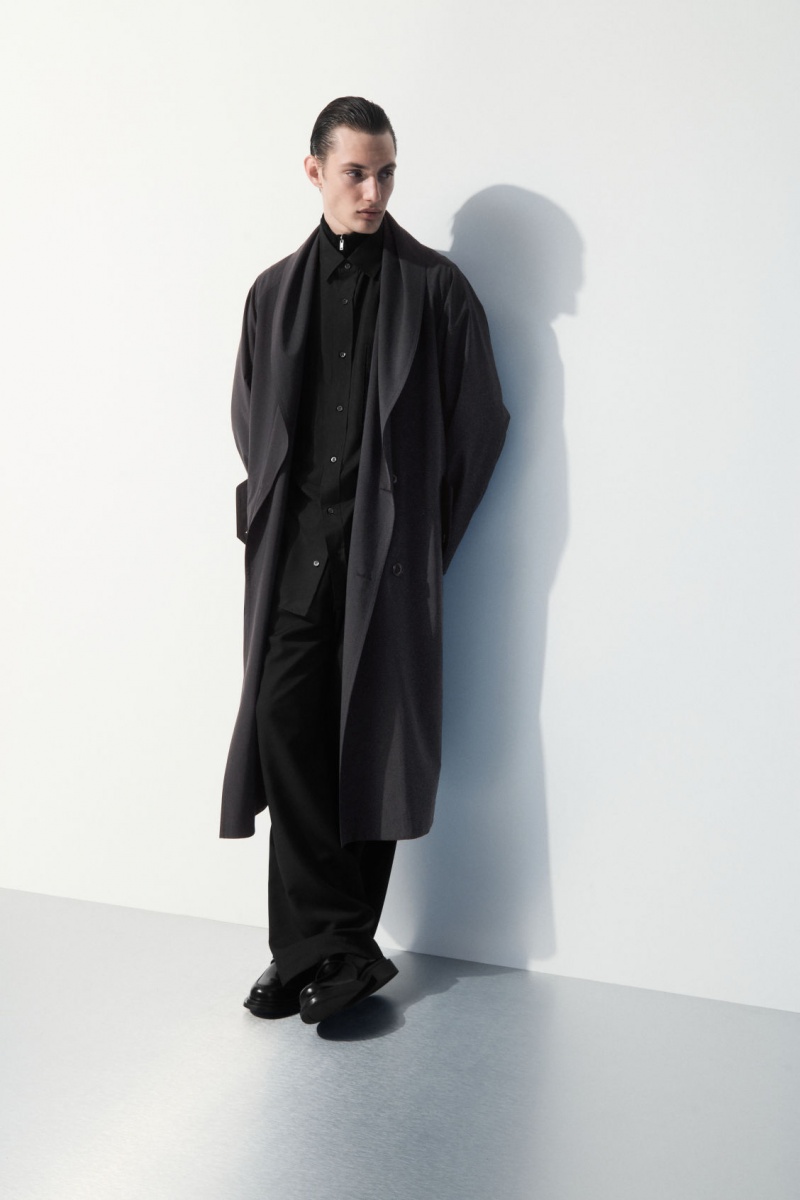 Men's COS The Technical Wool-Blend Trench Coats Dark Green NZ-10HKJPVAS
