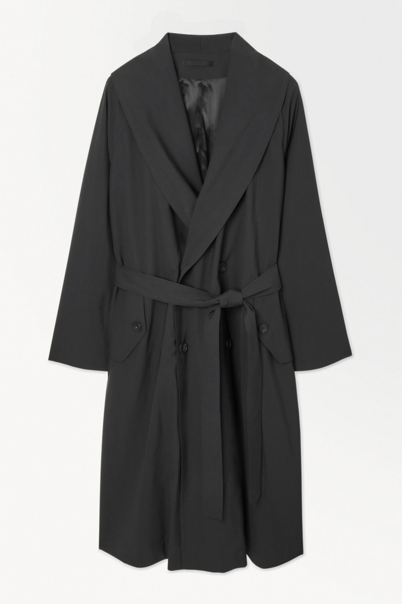 Men's COS The Technical Wool-Blend Trench Coats Dark Green NZ-10HKJPVAS