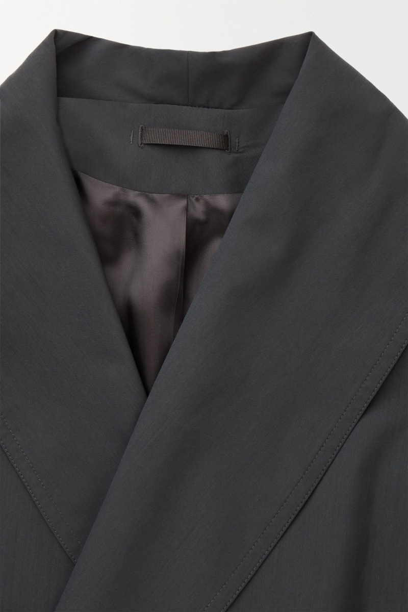 Men's COS The Technical Wool-Blend Trench Coats Dark Green NZ-10HKJPVAS