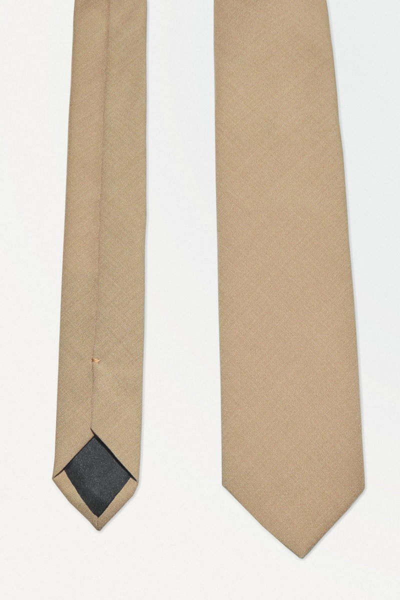 Men's COS The Wool Ties Beige NZ-90BHXNDAC