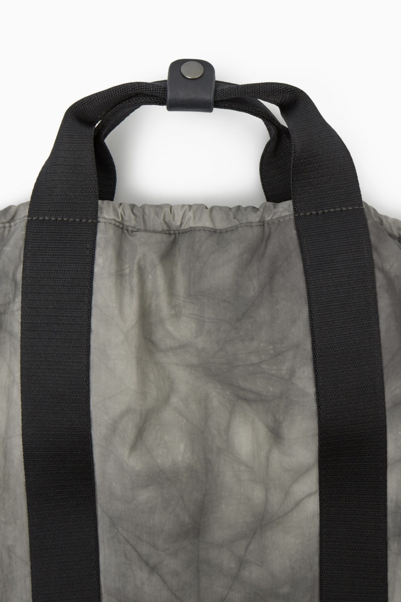Men's COS Tie-Dye Print Drawstring Nylon Backpack Grey NZ-23CIZLOJG