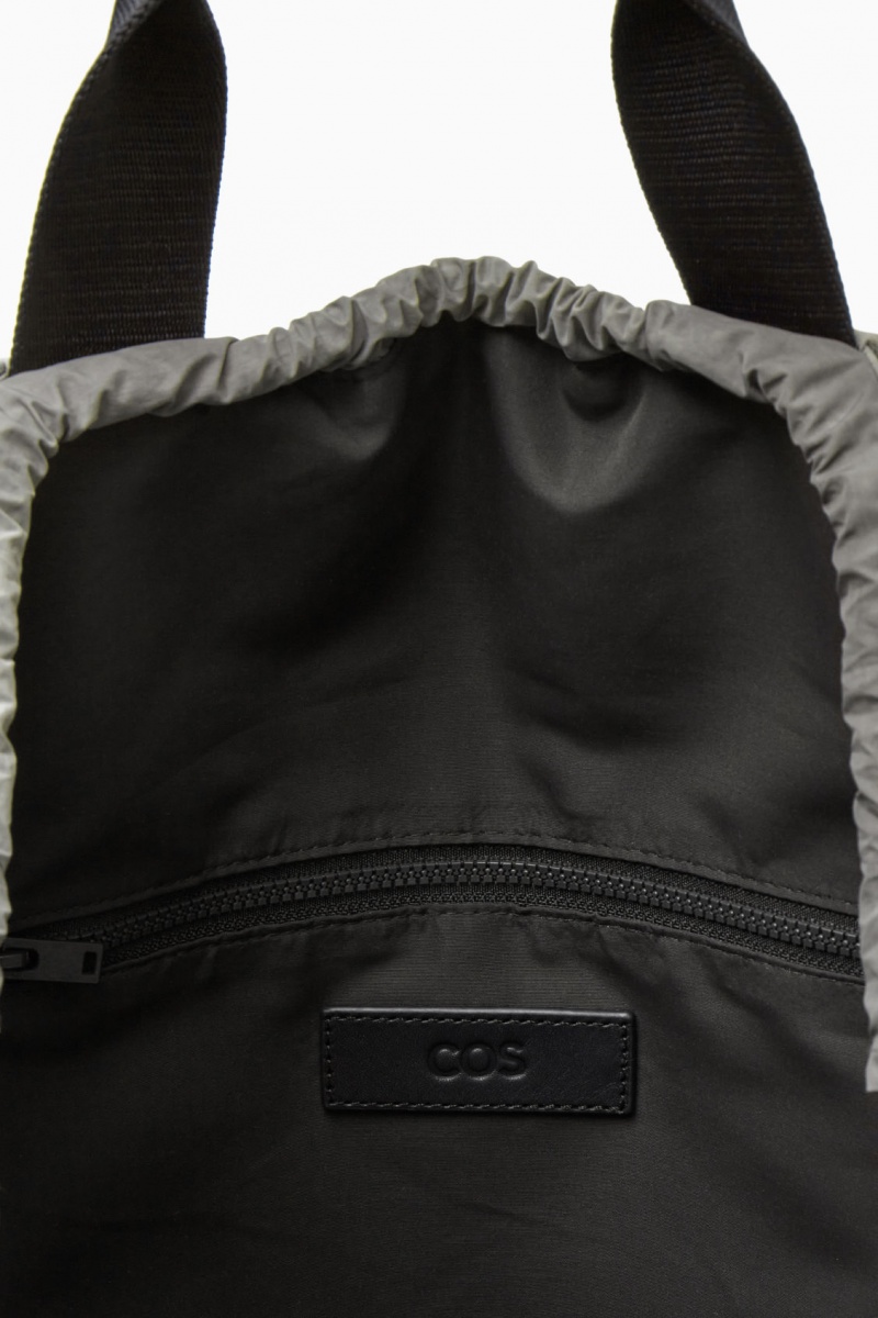 Men's COS Tie-Dye Print Drawstring Nylon Backpack Grey NZ-23CIZLOJG