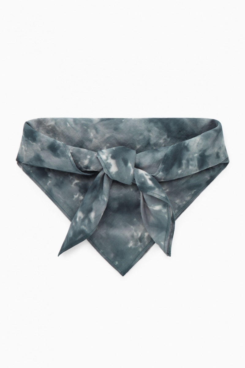 Men's COS Tie-Dye Print Neck Scarf Grey NZ-79KWIYZHO