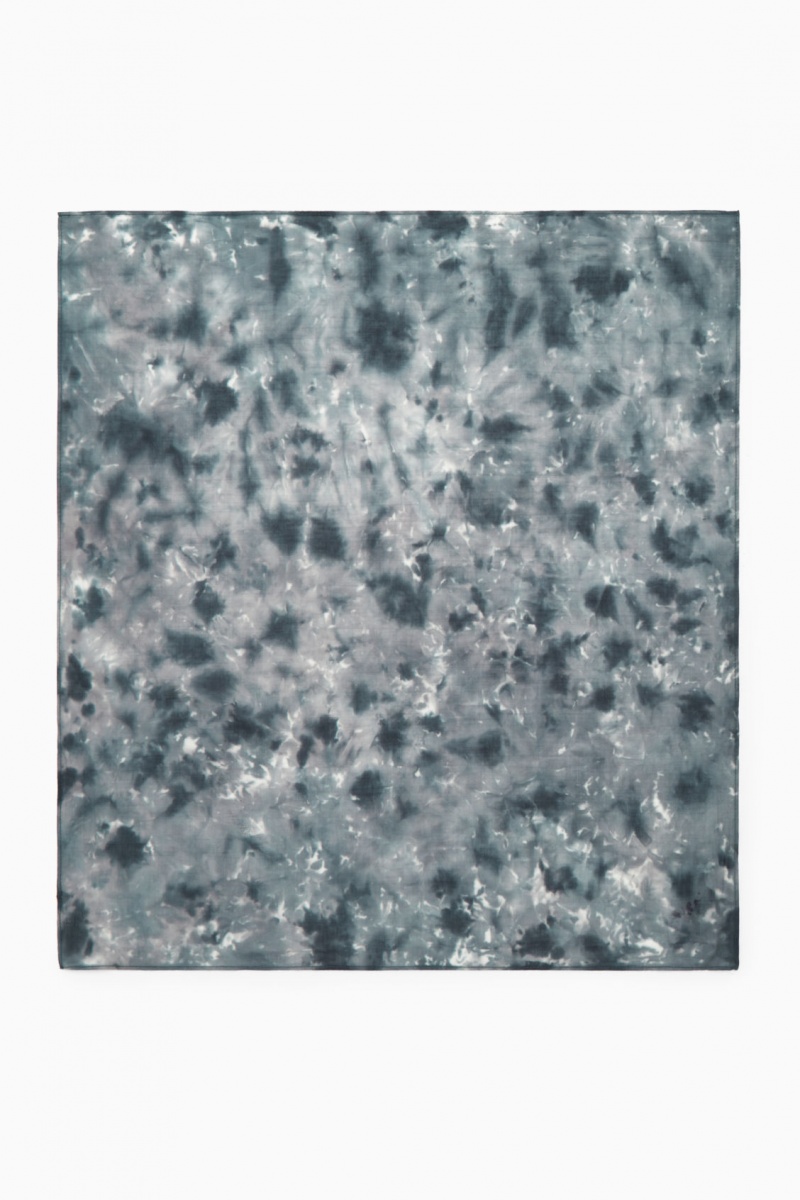 Men's COS Tie-Dye Print Neck Scarf Grey NZ-79KWIYZHO