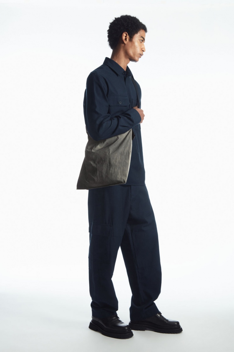 Men's COS Tie-Dye Print Packable Nylon Tote Bags Grey NZ-63WZIORUJ