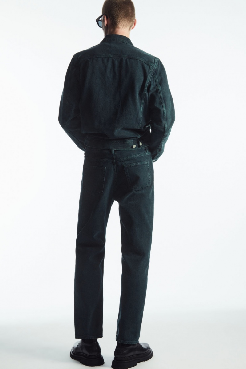 Men's COS Two-Tone Denim Jackets Green NZ-91WAFNLPO