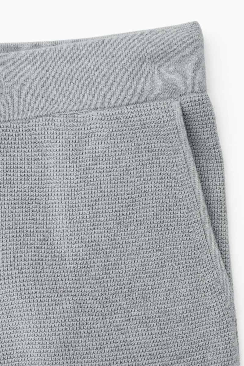 Men's COS Waffle-Knit Cashmere-Blend Joggers Grey NZ-29IKRXDWB