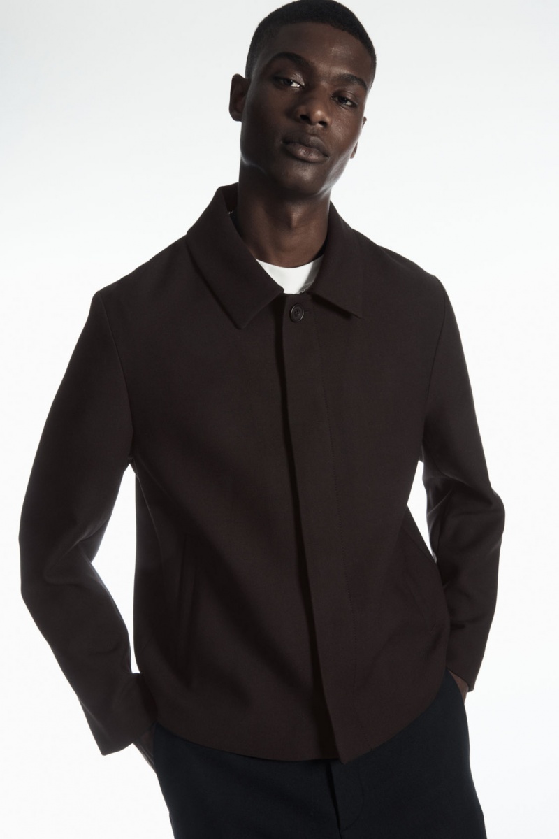 Men's COS Wool-Blend Jackets Dark Brown NZ-50XTVCION