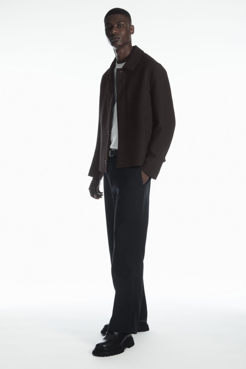 Men's COS Wool-Blend Jackets Dark Brown NZ-50XTVCION