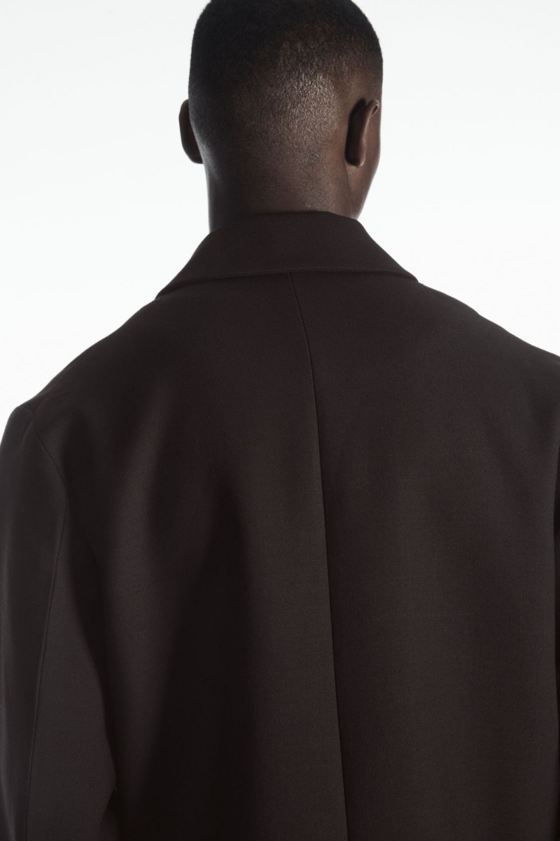Men's COS Wool-Blend Jackets Dark Brown NZ-50XTVCION