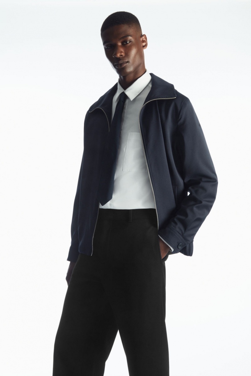 Men's COS Wool-Blend Relaxed Tailored Pants Black NZ-63DHKVIWG