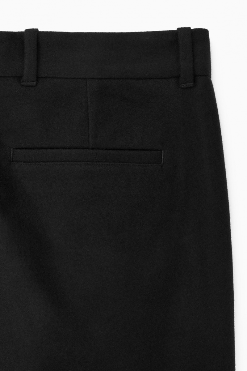 Men's COS Wool-Blend Relaxed Tailored Pants Black NZ-63DHKVIWG