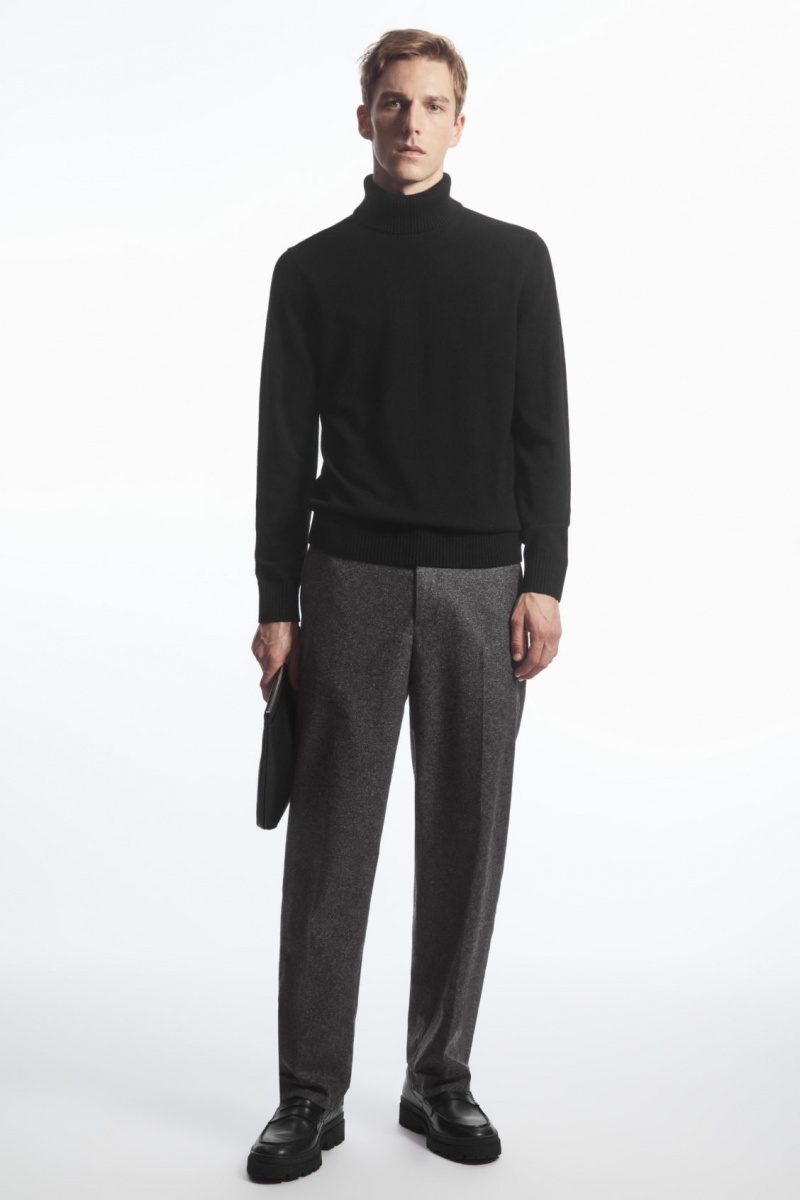 Men's COS Wool-Cashmere Turtleneck Sweaters Black NZ-25MFYZTHE