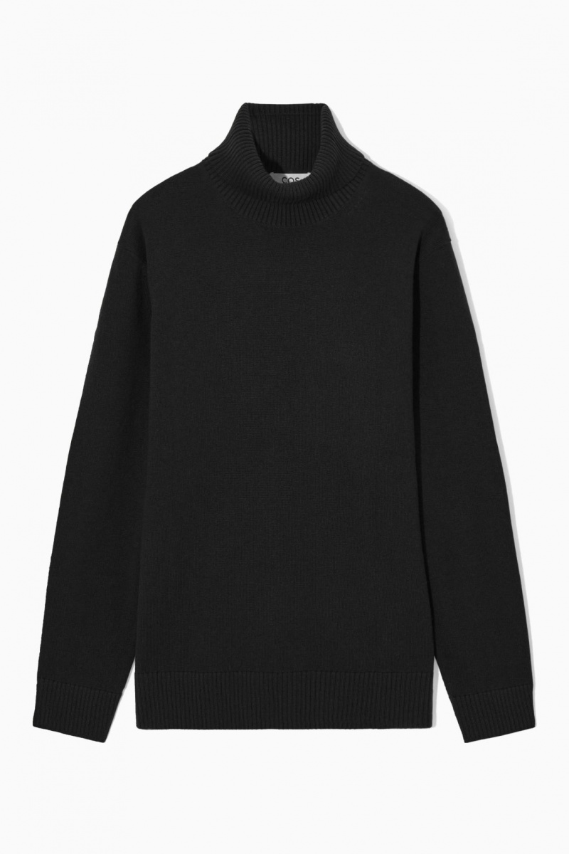Men's COS Wool-Cashmere Turtleneck Sweaters Black NZ-25MFYZTHE