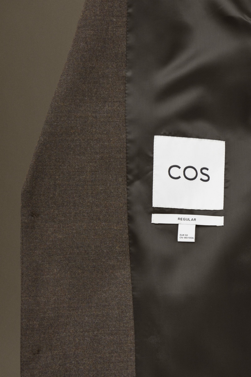 Men's COS Wool-Flannel Regular Blazer Dark Brown NZ-83XLVYJIC