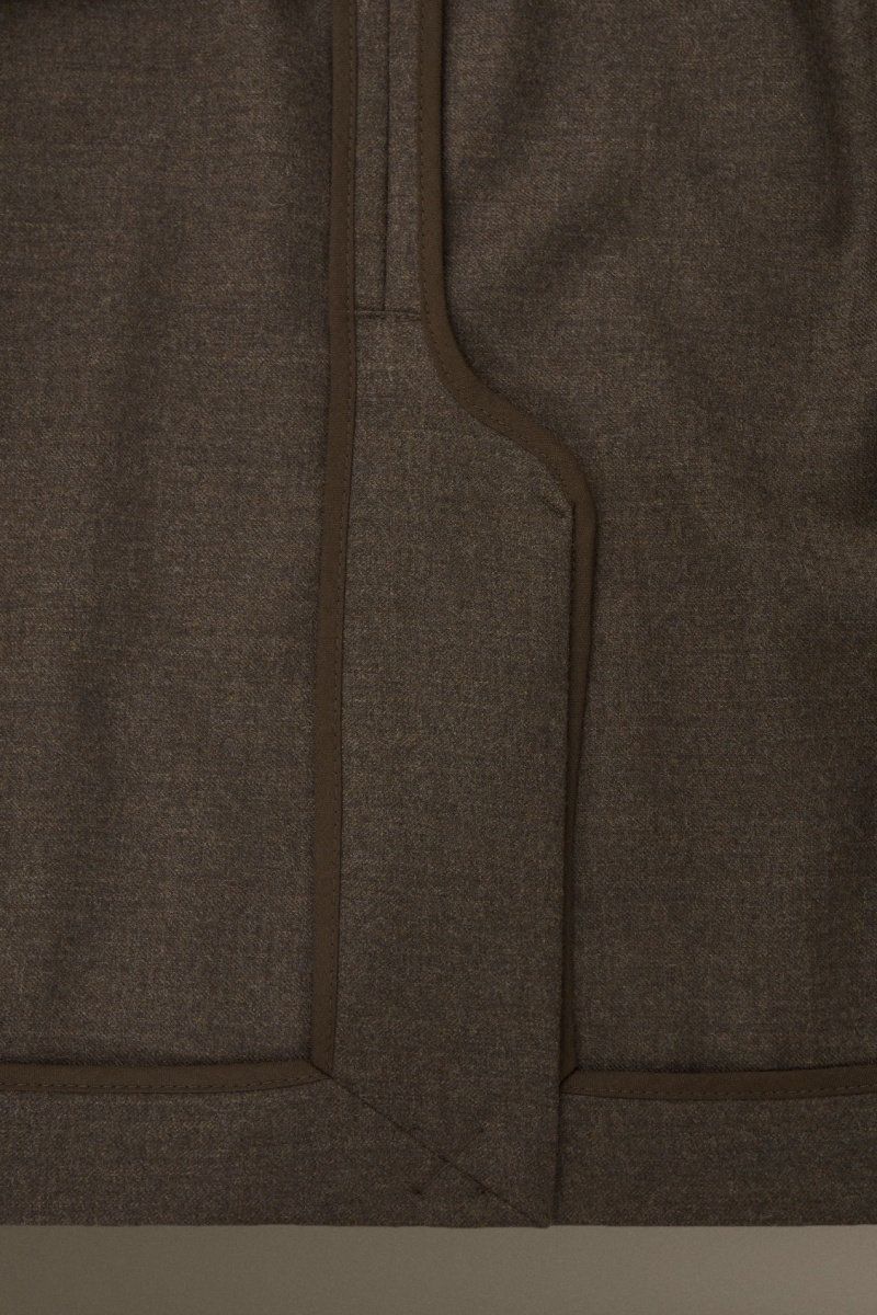 Men's COS Wool-Flannel Regular Blazer Dark Brown NZ-83XLVYJIC