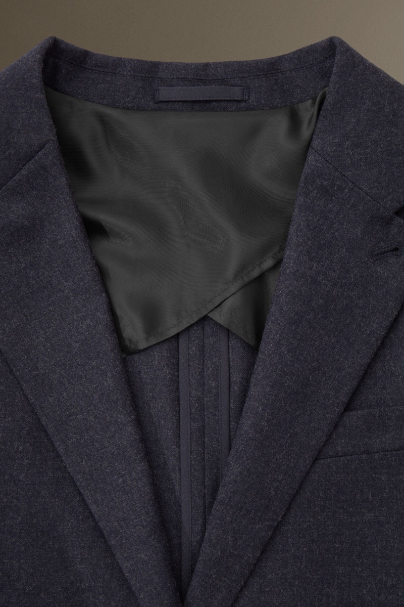 Men's COS Wool-Flannel Regular Blazer Navy NZ-68JRVBFES