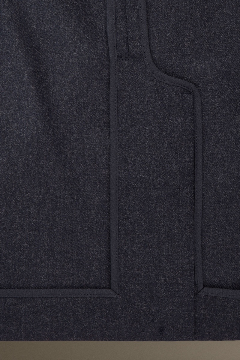 Men's COS Wool-Flannel Regular Blazer Navy NZ-68JRVBFES
