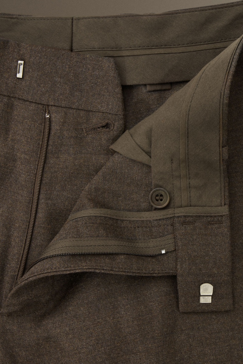 Men's COS Wool-Flannel Straight Pants Dark Brown NZ-16ZJNXDRU