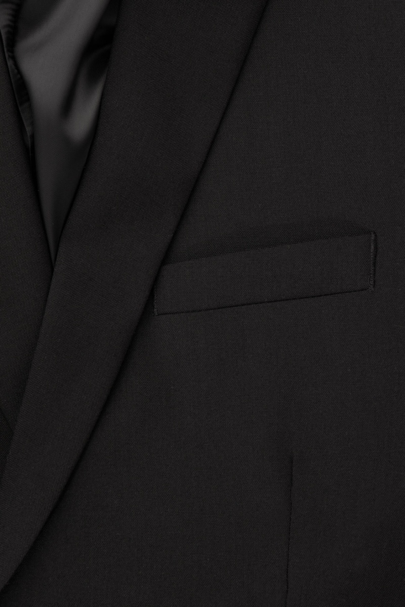 Men's COS Wool-Hopsack Slim Blazer Black NZ-60QXKJGWY