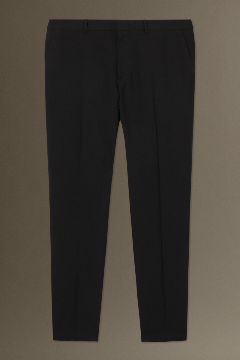 Men's COS Wool-Hopsack Slim Pants Black NZ-57YJIFCAT