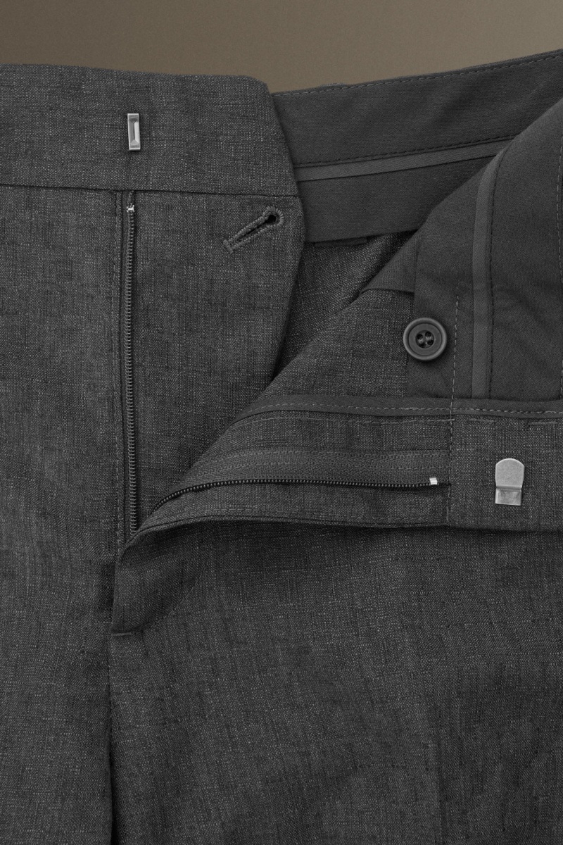 Men's COS Wool-Jacquard Slim Trousers Grey NZ-96BCXAOWD