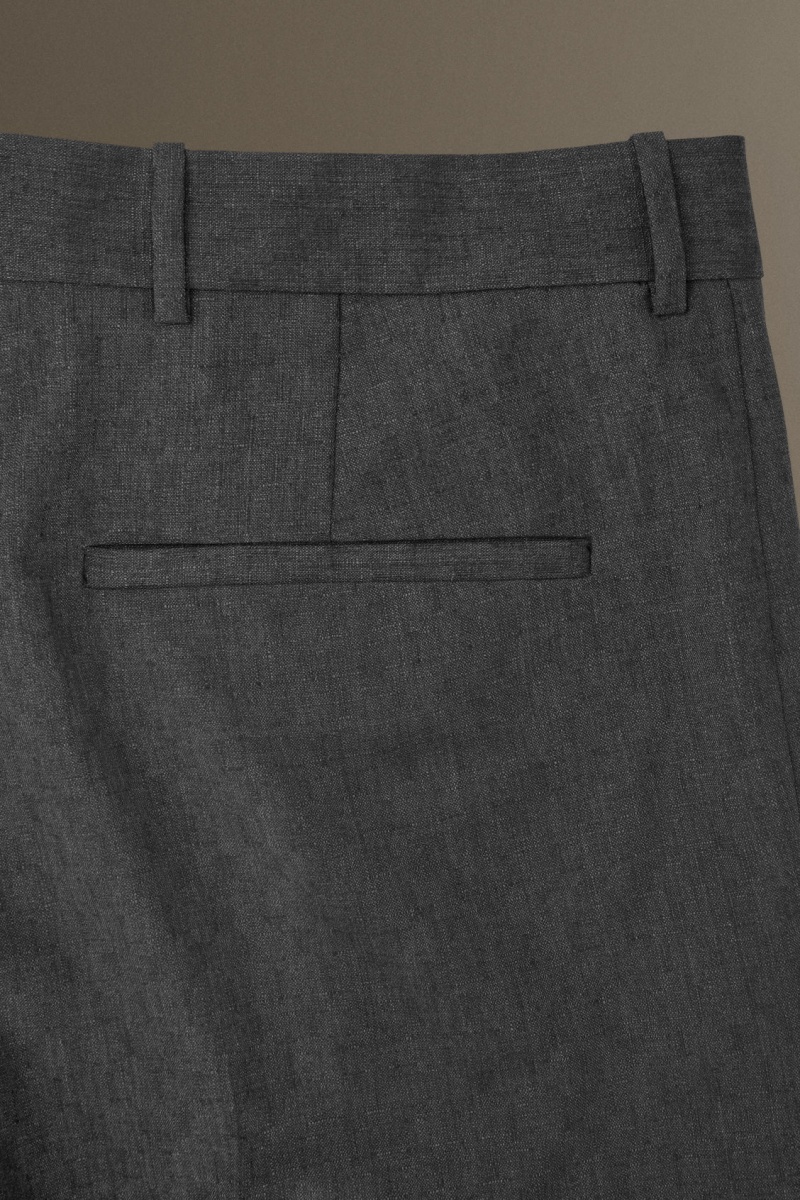 Men's COS Wool-Jacquard Slim Trousers Grey NZ-96BCXAOWD