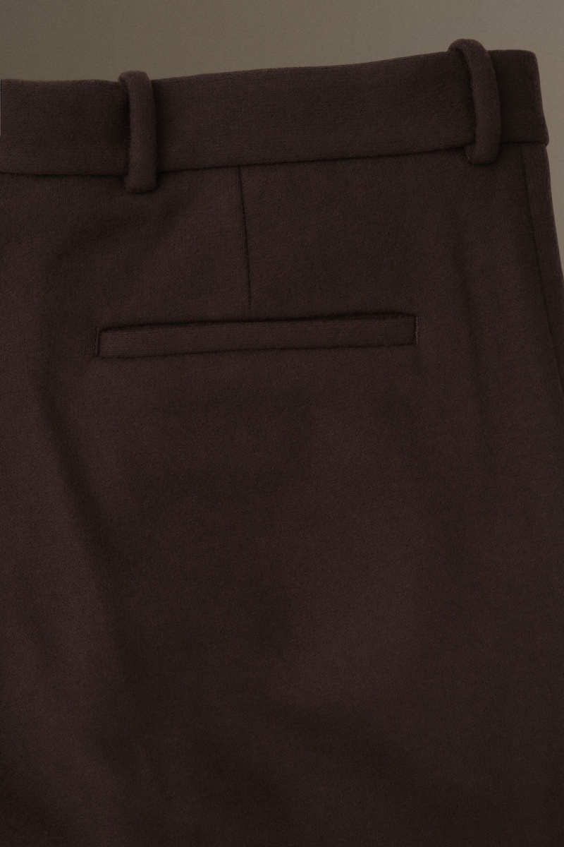 Men's COS Wool-Jersey Straight Pants Dark Brown NZ-56UFQEIRS