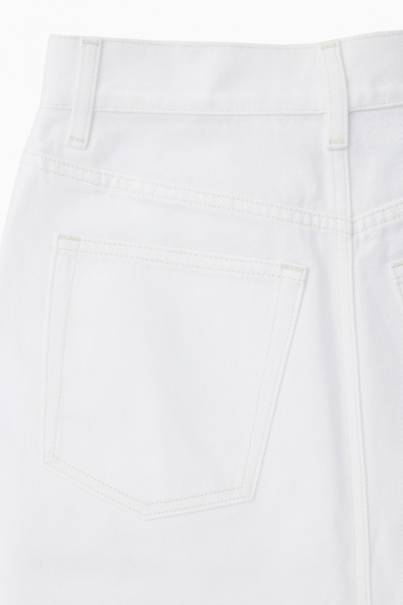 Women's COS A-Line Denim Midi Skirt White NZ-95NGIQTCL