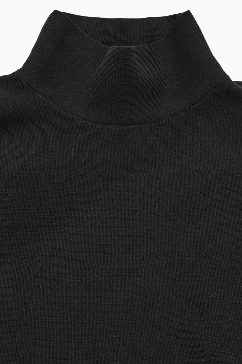 Women's COS A-Line Funnel-Neck Top Sweaters Black NZ-59UWLVKHI