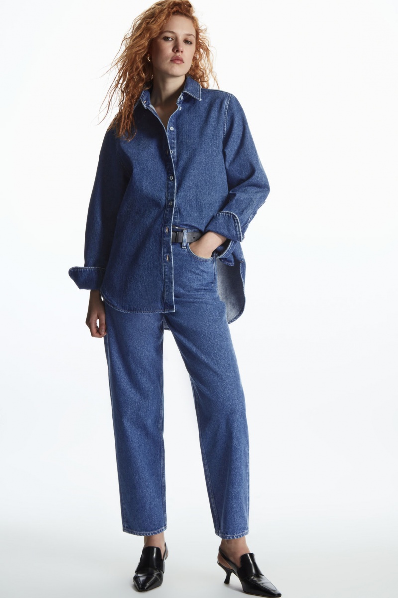 Women's COS Arch Tapered Jeans Blue NZ-23MUSJKGI