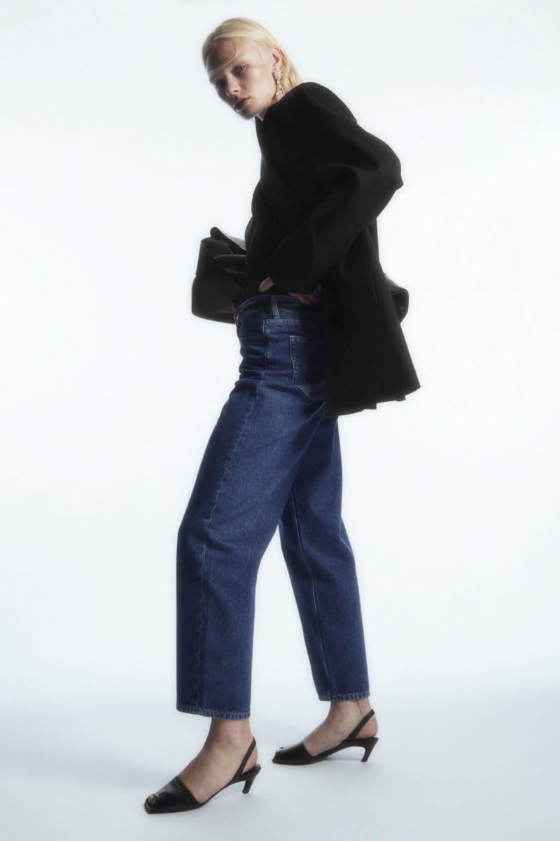 Women's COS Arch Tapered Jeans Dark Blue NZ-31COLXFMU