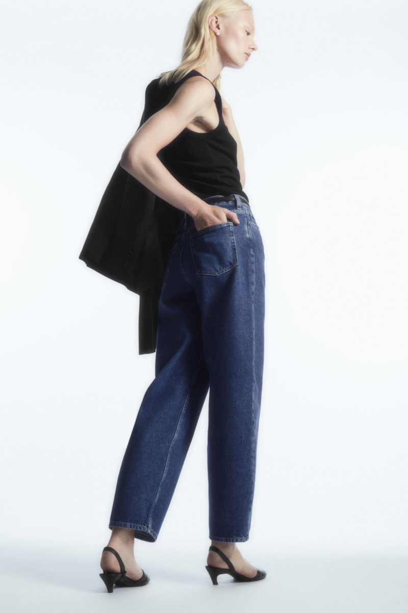 Women's COS Arch Tapered Jeans Dark Blue NZ-31COLXFMU