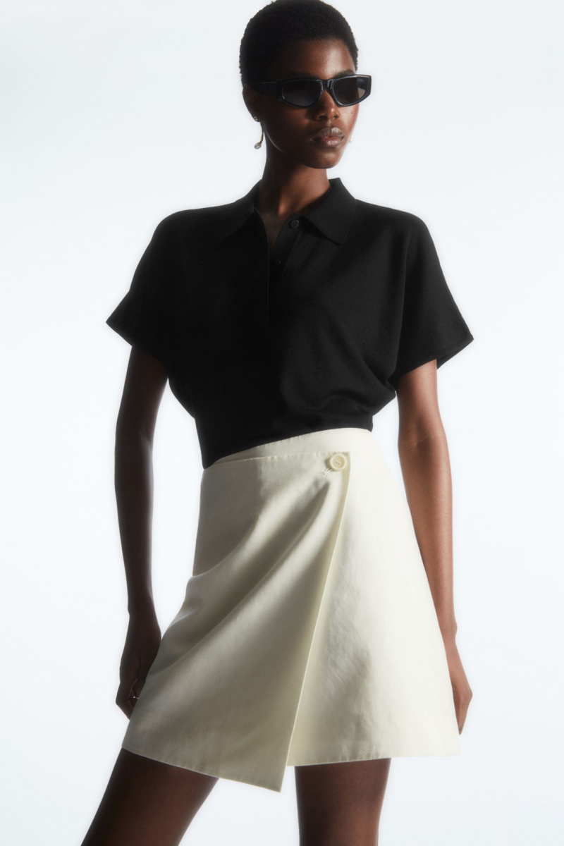 Women's COS Asymmetric Mini Wrap Skirt White NZ-29NSMCJPF