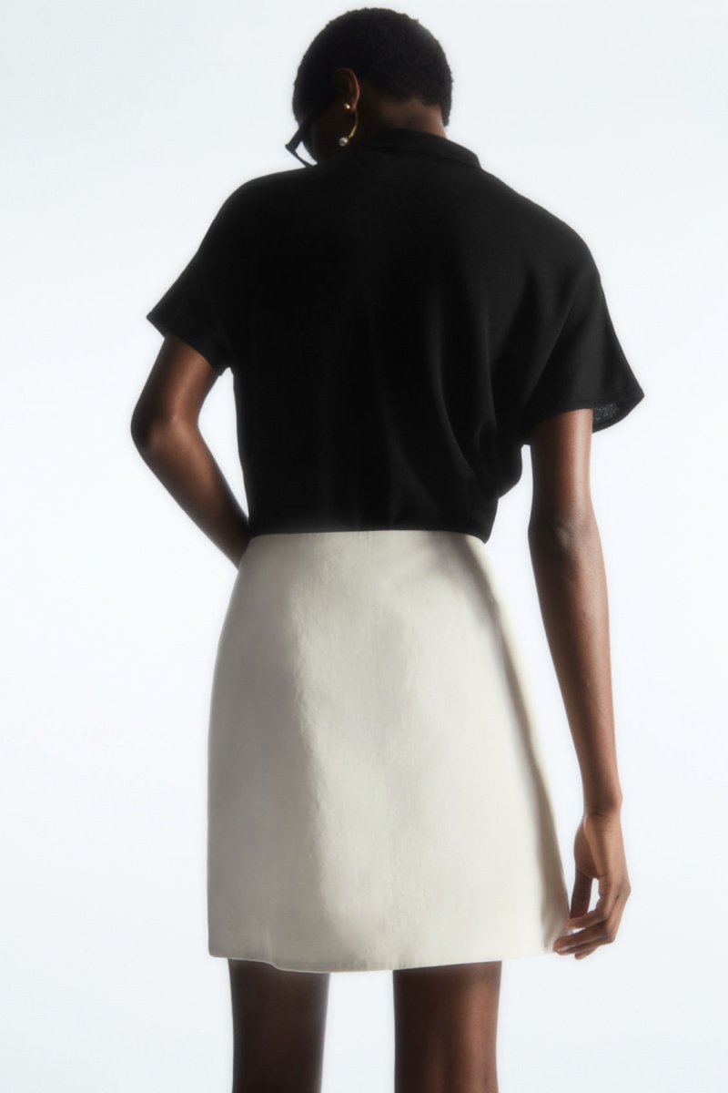 Women's COS Asymmetric Mini Wrap Skirt White NZ-29NSMCJPF