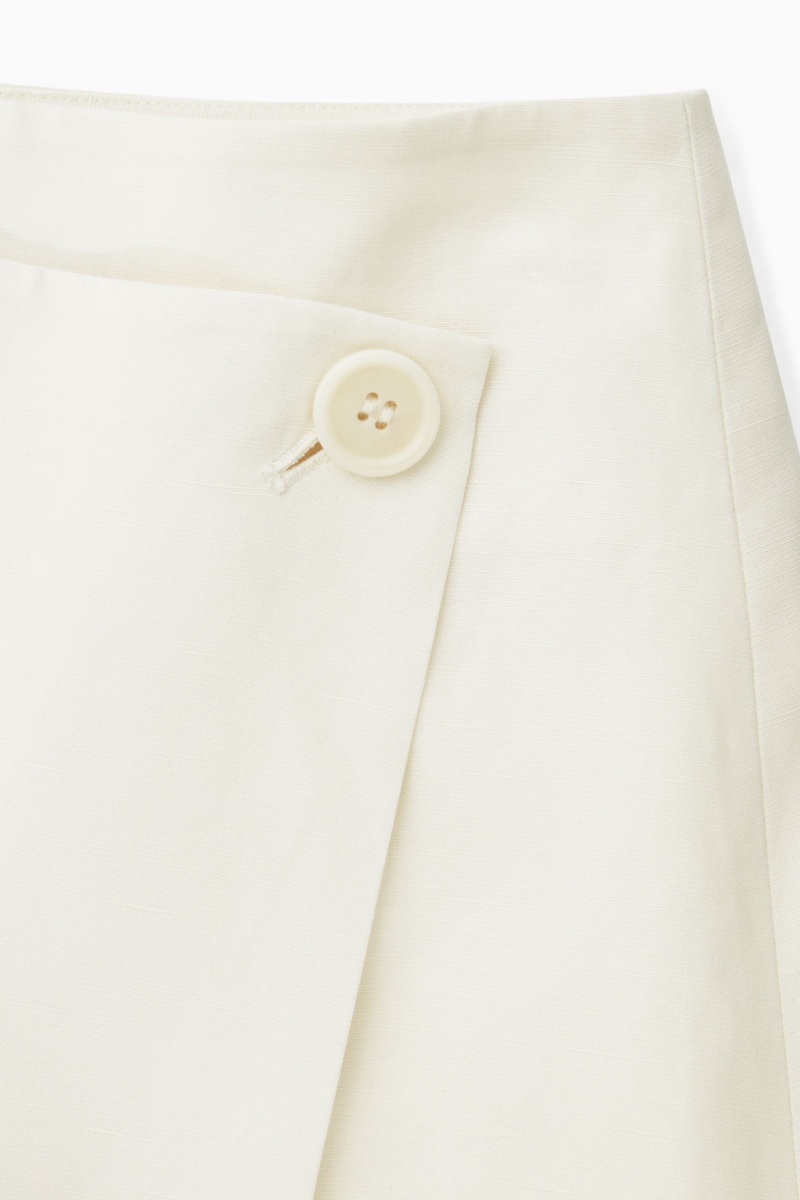 Women's COS Asymmetric Mini Wrap Skirt White NZ-29NSMCJPF