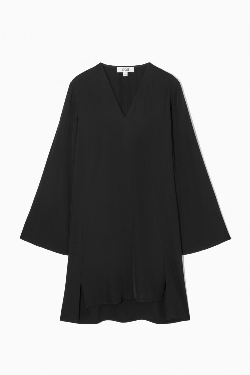 Women's COS Asymmetric Tunic Dress Black NZ-05DTKIQPB