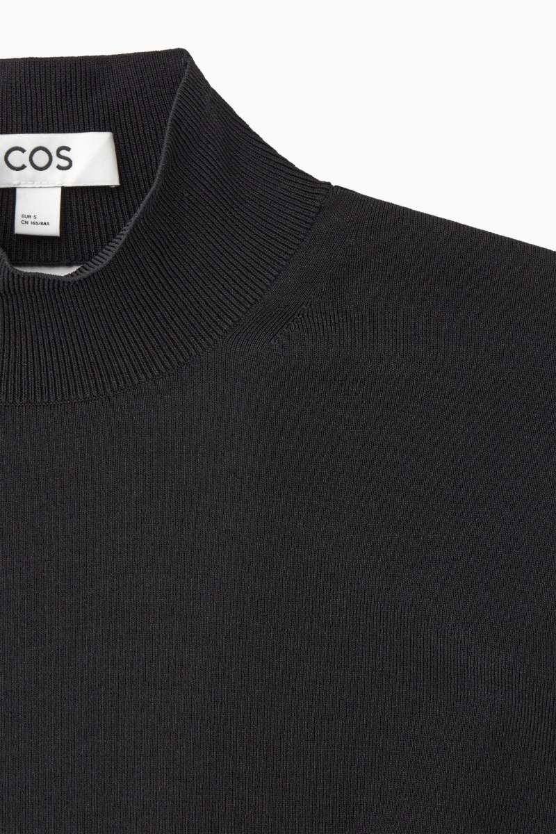 Women's COS Backless Knitted Turtleneck Jumpsuit Black NZ-38ZKMRLDQ