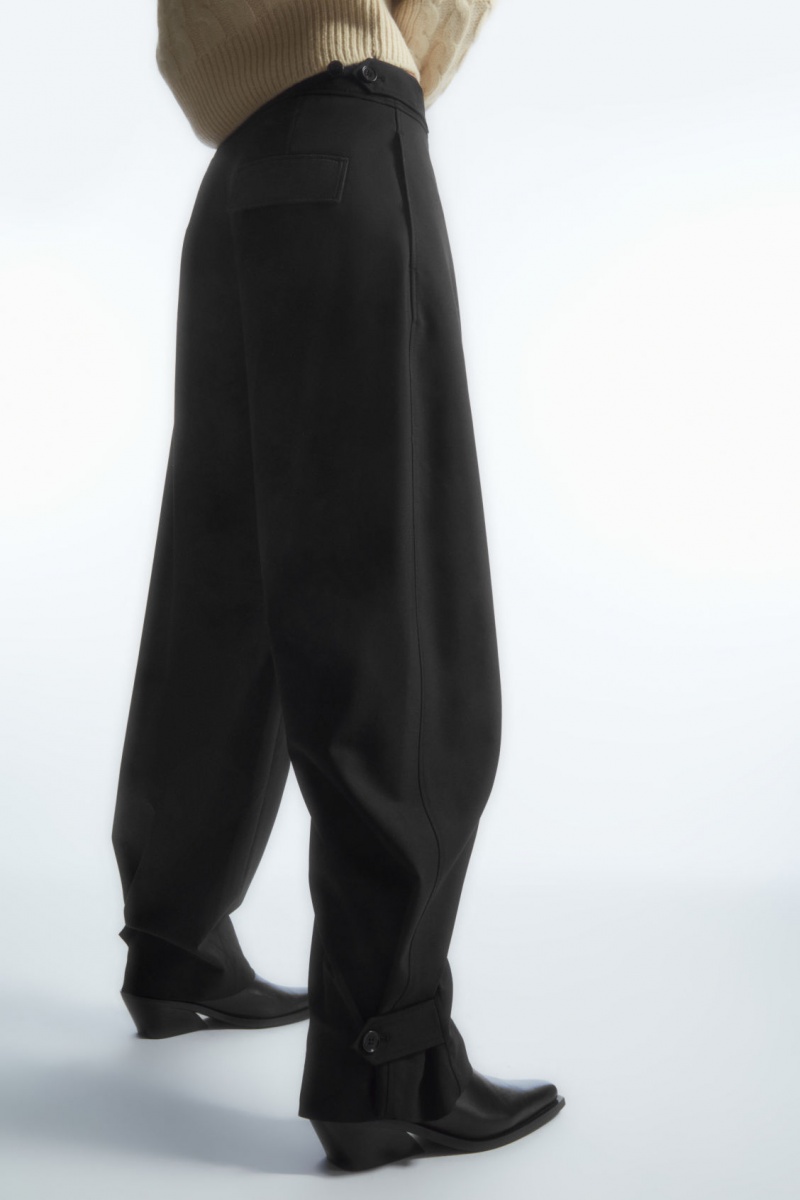 Women's COS Barrel-Leg Utility Pants Black NZ-89FGSQAKR