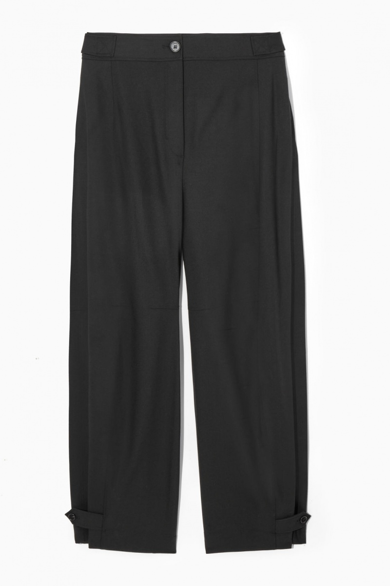 Women's COS Barrel-Leg Utility Pants Black NZ-89FGSQAKR