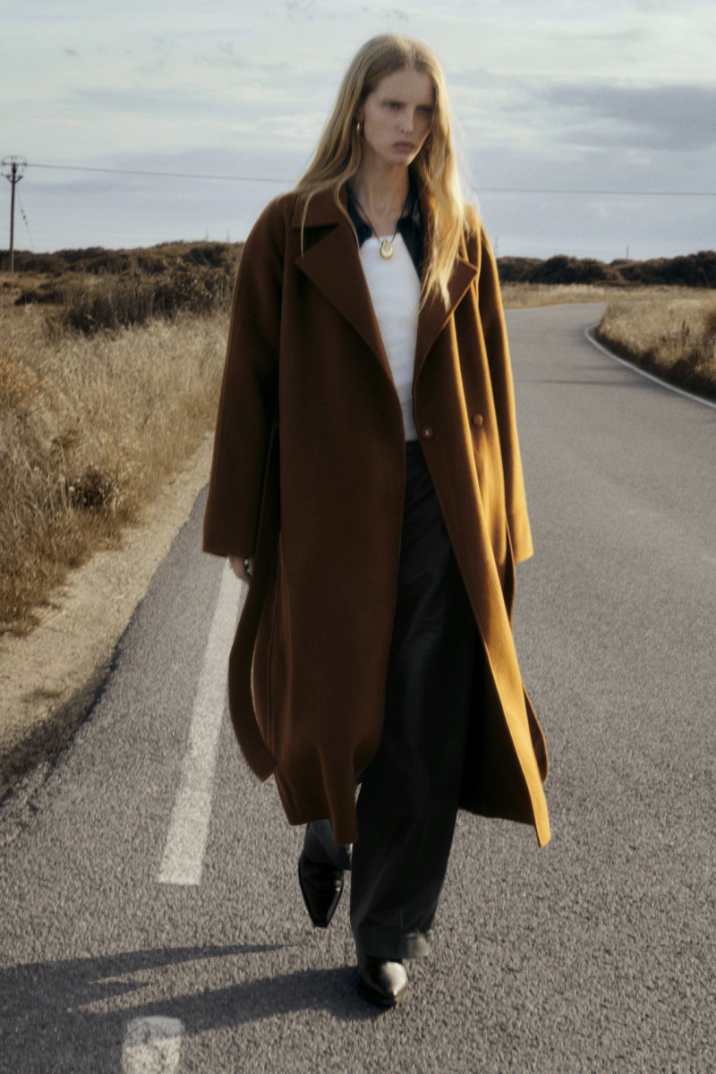 Women's COS Belted Double-Faced Wool Coats Brown NZ-95JANTSPQ