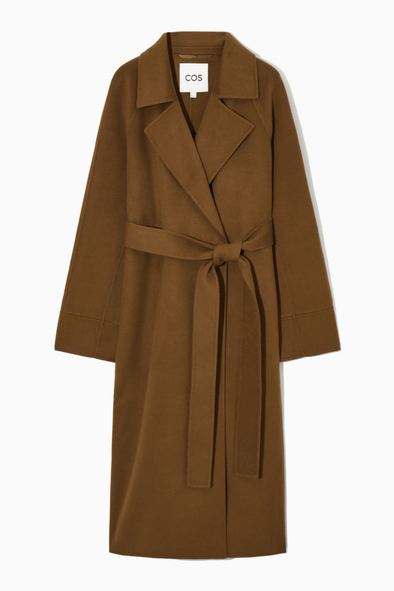 Women's COS Belted Double-Faced Wool Coats Brown NZ-95JANTSPQ