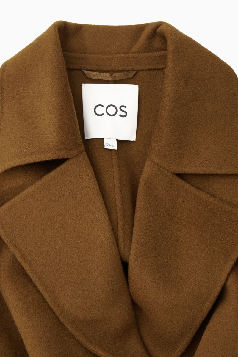 Women's COS Belted Double-Faced Wool Coats Brown NZ-95JANTSPQ