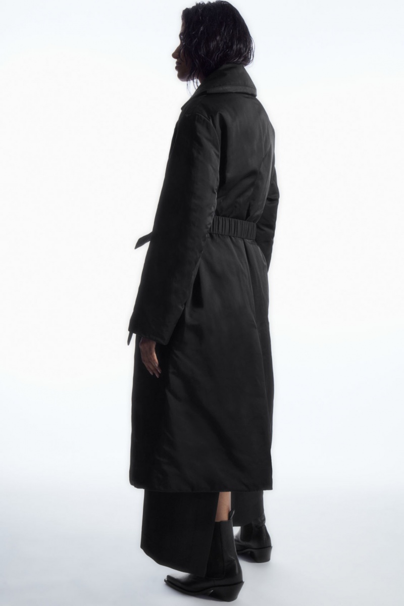 Women's COS Belted Padded Shell Down Coats Black NZ-58VWZYSDC