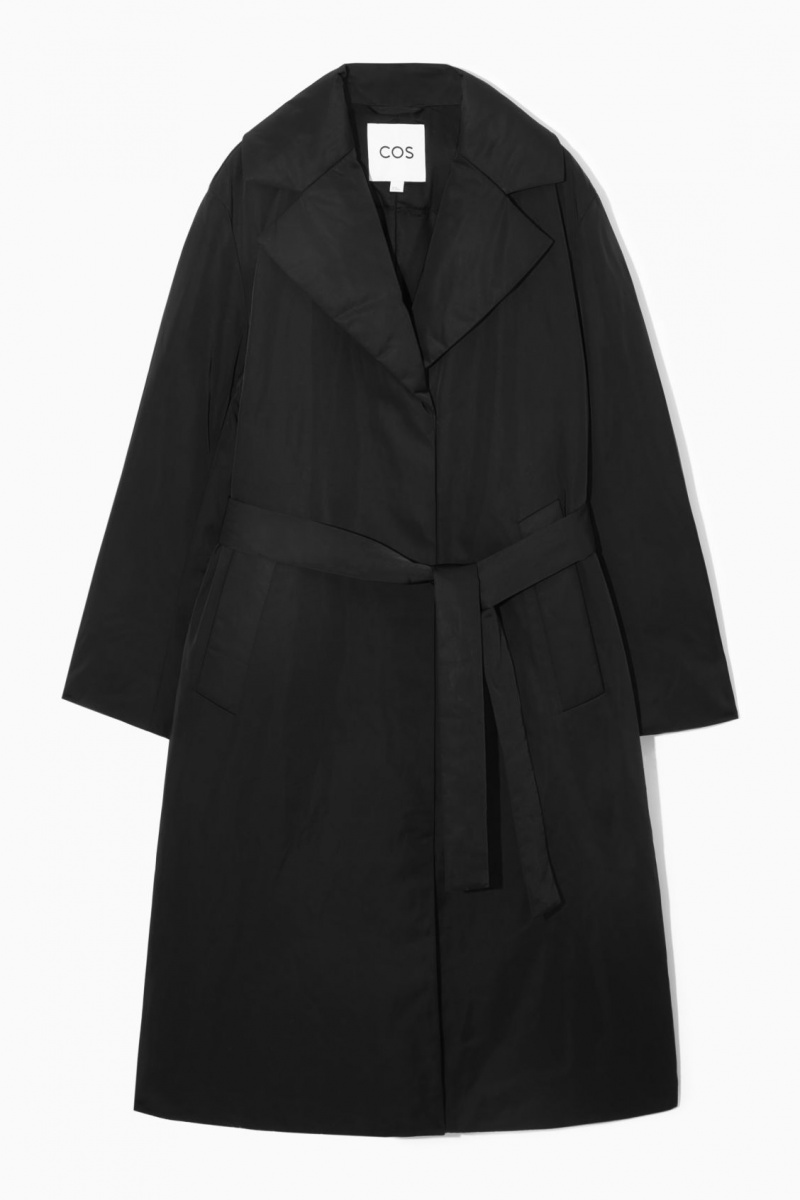 Women's COS Belted Padded Shell Down Coats Black NZ-58VWZYSDC