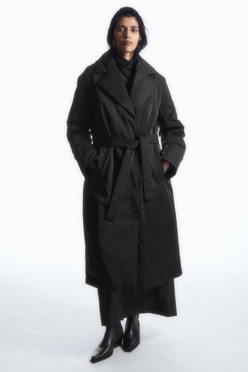 Women\'s COS Belted Padded Shell Down Coats Black NZ-58VWZYSDC